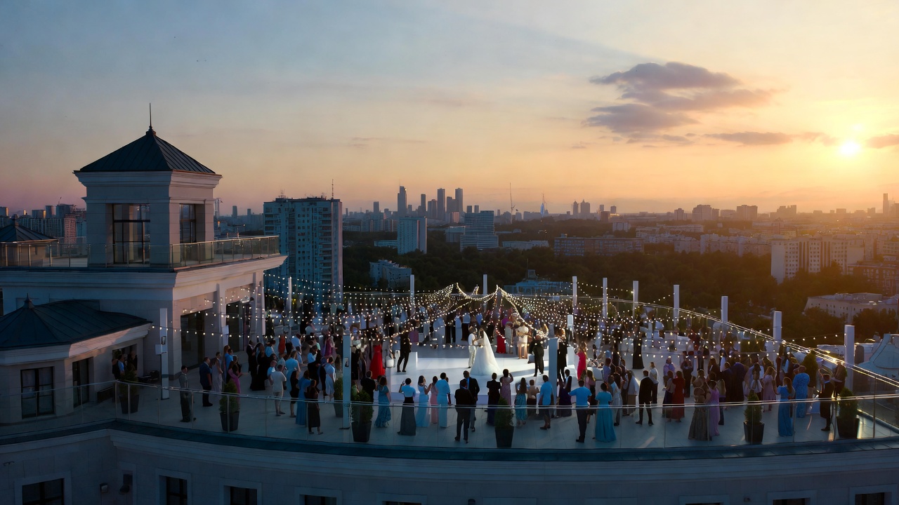 Свадьба на крыше в Москве