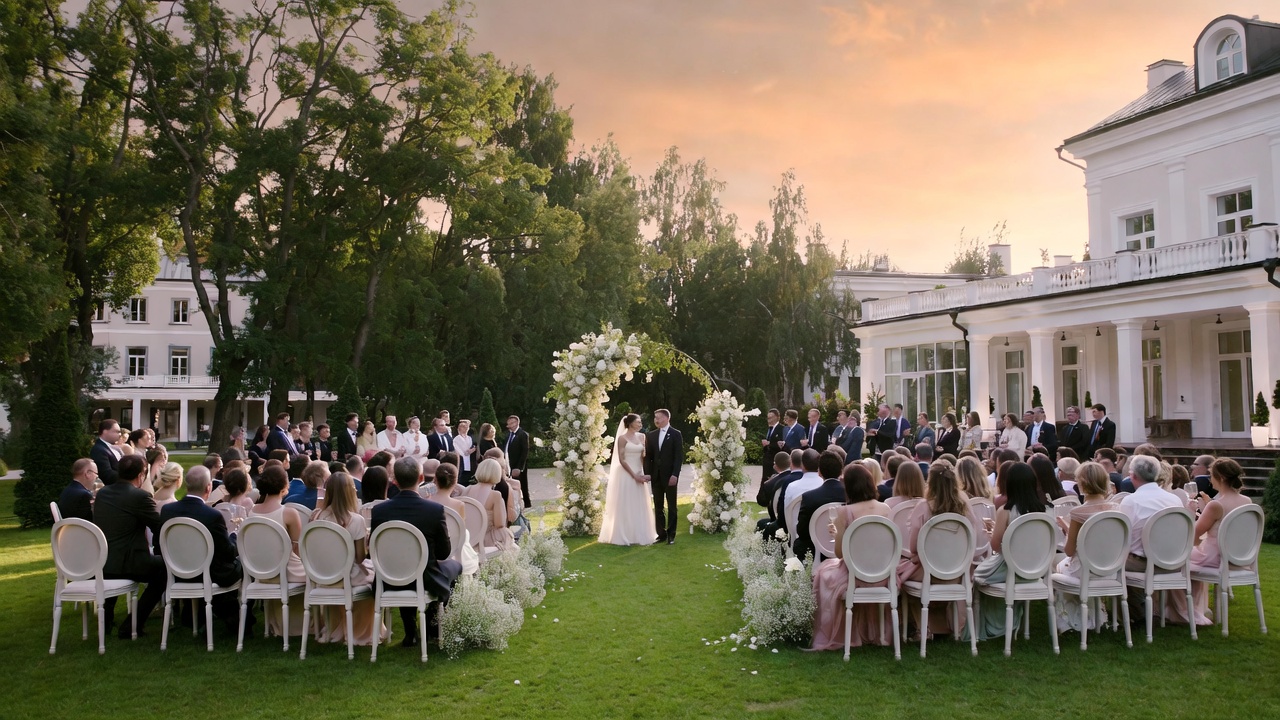 Загородная свадьба в усадьбе в Подмосковье